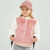 戴维贝拉【奥莱特卖】女童棒球服儿童棉衣中大童冬装外套 灰粉色 130cm(建议身高120-130cm)