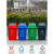 大号正方形分类垃圾桶四色摇盖环卫户外商用餐饮无盖果皮箱 40升分类方形Y桶(无盖)红色 有害垃圾