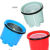 加厚拖把甩干桶通用手压拖把甩脱水旋转拖把桶水桶篮单桶单筒 红色+塑料蓝