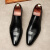 NIUPILI男士皮鞋夏季新款商务正装尖头英伦头层牛皮套脚布洛克镂空单鞋潮 黑色 39