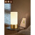 朗科雷铜床头卧室台灯现代简约感温馨触摸感应可调光 白色玻璃灯罩+3瓦暖光灯泡 触摸开关