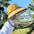 打农药防护帽夏天打药带的帽子面部护脸农用干活防晒防尘遮阳帽 黑米色加防护罩