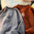 阅乡美式复古杏色重磅麂皮t恤男夏季欧美潮牌vintage短袖宽松百搭大码 长款深灰色 3XL