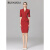 睿诺（RUINUO）高级感主持人套装裙女夏季职业工作服气质红色正式场合连衣裙 黑色连衣裙 S