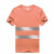 夏季工地速干圆领短袖反光工服工衣反光衣T恤安全背心印花工装工业品 桔红色两条反光条 M