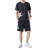 劳保佳 夏季新款套装 运动跑步篮球训练服 T恤短裤两件套 黑色 XXL