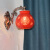 上和隆中式壁灯古典红陶瓷壁灯卧室走道过道门厅阳台灯壁灯中国红福字灯 单头中国红苹果带三色变光LED