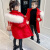 女童棉服冬装洋气儿童棉袄冬季外套大童加厚棉衣抖音 大红色 120cm