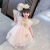 迪士尼（Disney）女童连衣裙2024夏季新款女宝宝洋气公主裙儿童生日礼服表演服裙子 粉色单件裙子 90