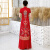 雅格罗伊越南奥黛旗袍裙改良长款正宗中国风改良版连衣裙两件走秀表演出服 红色 84 S