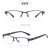 GJXBP定制适用于电焊眼镜焊工专用眼镜男防蓝光辐射半框平光镜 宝石蓝色无度数眼镜防蓝光+ 镜
