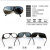 牛皮面罩眼镜电焊工防强光三色玻璃镜护目镜焊工防眼镜 1个装黑色