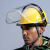 透明防护面罩安全帽面屏电焊打磨防冲击耐高温防飞溅安全防尘面具 灰色PC面屏2mm加厚（电焊）