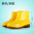 安先达雨鞋 短筒水鞋 户外防滑胶鞋 耐磨雨靴 洗车雨靴 黄色 40 