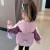 迪士尼（Disney）女童外套春秋款2023新款洋气三合一秋季库洛米宝宝儿童秋装冲锋衣 粉色外套+包包 100码(建议90-100cm2-3周岁左右)