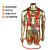 鲁岳 安全带 国标三点式单绳标准钩2米 高空作业 防坠落户外施工空调安装保险带