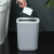 简约方形垃圾桶 厨房客厅北欧风现代卫生间厕所纸篓垃圾桶 10L粉色桶+深粉圈