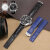WPOOC真皮手表带代用天梭豪雅卡莱拉卡西欧精工帝舵折叠扣罗西尼表带 宝蓝色--银色扣 20mm