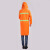 军诺*雨衣长款连体环卫户外反光PVC连脚 橘红双层长衣+双口袋