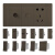 飞雕（FEIDIAO）插座面板 118型暗装 格调系列（荧光灰） 三位面板带架 