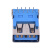 USB3.0 AF90度直脚A母无卷边DIP蓝色胶芯端子插头安卓连接器 3.0