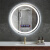 DSTO智能浴室镜子卫生间 LED化妆镜带灯背光冷暖触摸屏防雾圆形挂镜 基础款无触摸-白光 60X60厘米