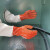 喷砂机手套专用橡胶加厚帆布喷砂机配件大颗粒喷砂机手套加厚耐磨 橘色颗粒手套一双