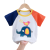 易卡通 儿童纯棉短袖T恤女童夏装婴儿宝宝夏季童装男童卡通印花圆领上衣 i041-橙蓝条 110cm.