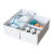 桌面分格收纳盒医院6s管理自由组合分隔物品塑料整理筐可拆卸储物 备用液体存放盒4612无隔板+ 卡槽+空白卡片