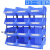 腾正跃斜口零件箱五金螺丝分类整理收纳盒零件盒组合塑料货架盒子 特大号蓝色 (12个一组)