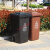 适用户外大码120升塑料带轮上海干湿垃圾分类垃圾桶双桶脚踏工业环卫 16L双桶(黑干垃圾+棕湿垃圾)