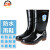 上海雨鞋耐腐蚀耐酸碱耐磨防滑防汛劳保胶鞋工业防护PVC食品加工鞋SH704 黑色棕底 41
