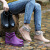 雨花泽 水鞋女雨靴短筒厨房防水防滑时尚款女式夏季软底室外雨鞋耐磨胶鞋子 紫色36码