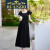 端致（DUANZHI）轻奢品牌年夏季时尚气质后背镂空飞飞袖连衣裙 黑色 M