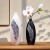 福美林（FUMEILIN） 简约现代陶瓷摆件客厅电视柜酒柜摆件家居装饰品创意鱼摆件 羽毛花瓶带白色花