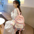 XIAX双肩包女新款儿童书包学生小背包可装11寸ipad平板女孩外出旅定制 粉色+徽章
