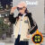 DOGHC7-15岁女童加绒加厚棒球服外套新款韩版中大童洋气女孩连帽卫衣潮 黑色冬季加绒 170