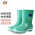 上海牌雨鞋女士中筒舒适PVC耐磨防滑防汛劳保工业防护耐腐蚀耐酸碱食品加工鞋SH559 绿色 37