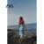 ZARA24夏季新款 TRF 女装 印花绢网挂脖领连衣裙 3067366 120 绿色 L (175/96A)