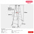 日本长谷川梯子折叠人字梯家用梯铝合金梯室内楼梯装修梯工程梯双侧梯RZ 升级版RZ2.0-18c（6步梯/高1.69M）