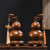 万棠实木雕葫芦摆件一对木质新中式家居装饰客厅红木工艺品乔迁送礼品 黑檀款高15cm(单个)
