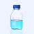 垒固 透明棕色玻璃螺口蓝盖试剂瓶密封瓶实验室丝口化学取样瓶 透明1000ml