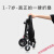 恩曜小型遛娃神器轻便折叠手推车1-3-6岁大童代步车简易推车旅行 黑色-越野轮-坐垫-背包-遮阳伞