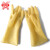威蝶工业橡胶手套强力加厚牛筋耐酸碱耐磨耐用防滑防水洗衣洗碗居家清洁手套 黄色 S 10付装