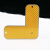 海斯迪克 L型不锈钢腐蚀物品定点标识牌 车间公路垃圾桶定位贴 腐蚀黄色12.5*5（4个) HKQL-14