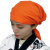 千惠侬日料店厨师帽子日本料理寿司店男女员工头巾包头帽日式厨 橘橙色(男女通用) 可调节