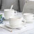 卡蔓派欧式咖啡杯碟创意简约酒店餐厅纯白描金奶茶杯陶瓷咖啡杯子可定制 中号咖啡杯单杯