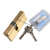 防盗门锁芯铜AB锁芯铜大门锁芯老式双面防撬铜弹子通用型 105偏=32.5+72.5 带钥匙