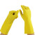 金诗洛 KY008 橡胶手套 加厚耐磨耐用清洁擦车工业劳保手套塑料手套防滑 黄色1双M