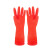 东方红 橡胶洗碗洗衣手套乳胶厨房刷碗防水耐用中长款38cm小号S 1双中长红色